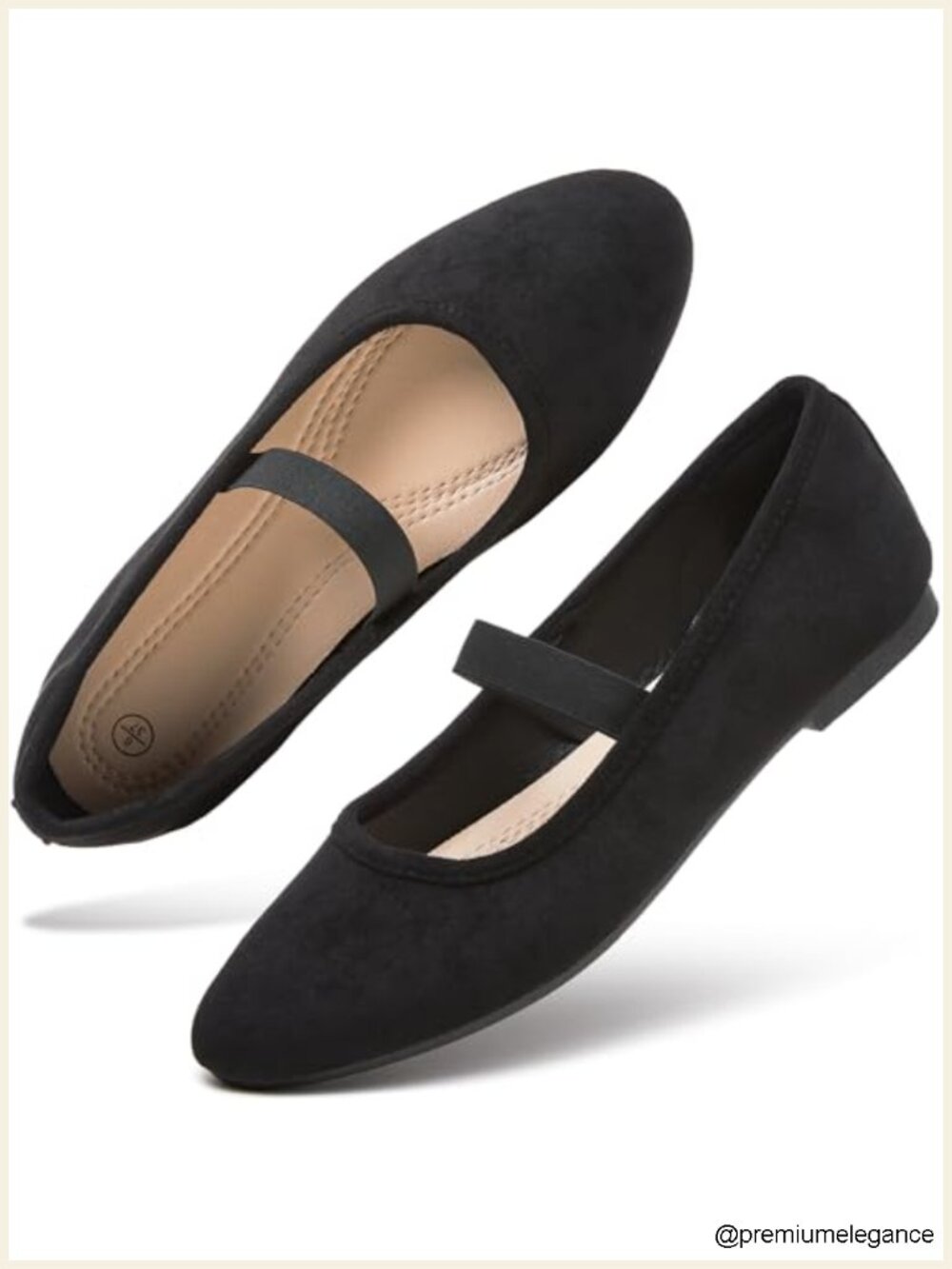 Women's Mary Jane Ballet Flats Suede Dress Shoes Two-Way Strap
